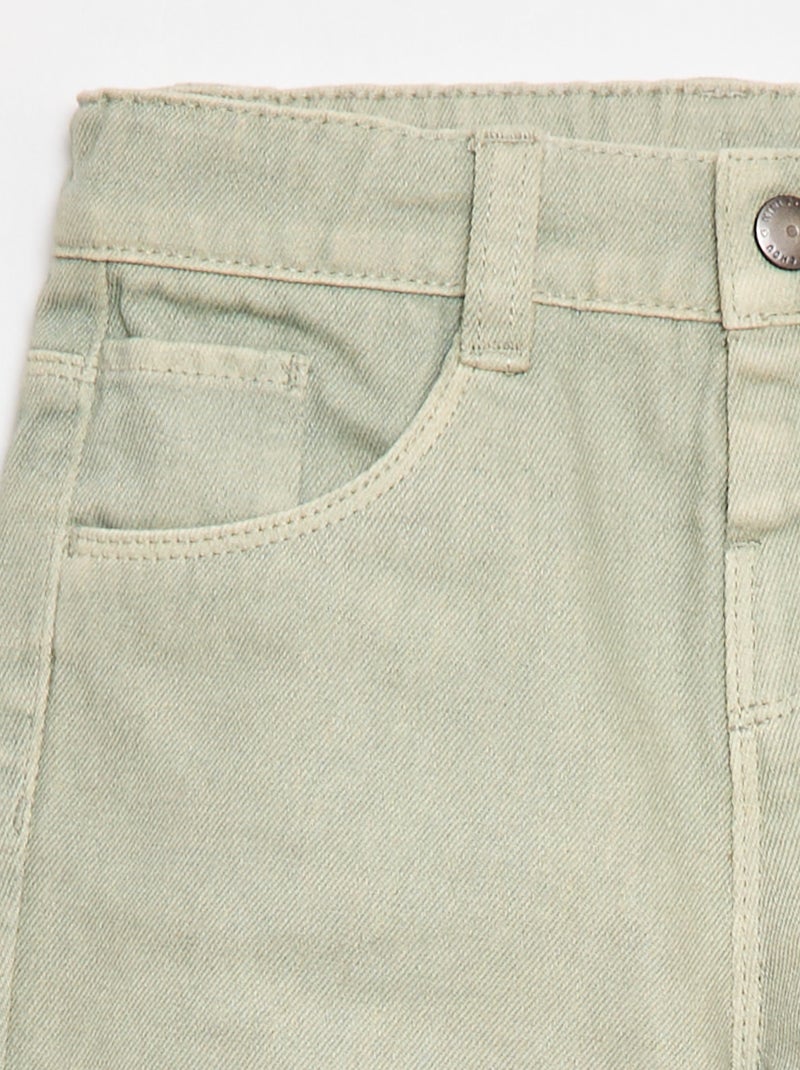Pantalon paperbag en twill de coton Gris - Kiabi