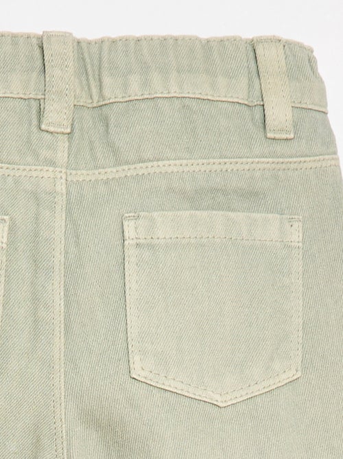Pantalon paperbag en twill de coton - Kiabi