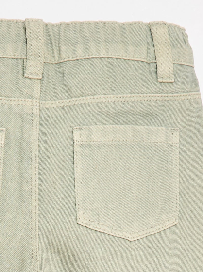 Pantalon paperbag en twill de coton Gris - Kiabi