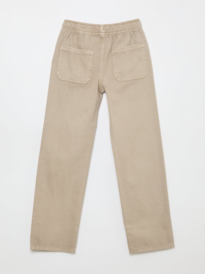 Pantalon poches rectangulaires - Coupe + ajustée Beige - Kiabi