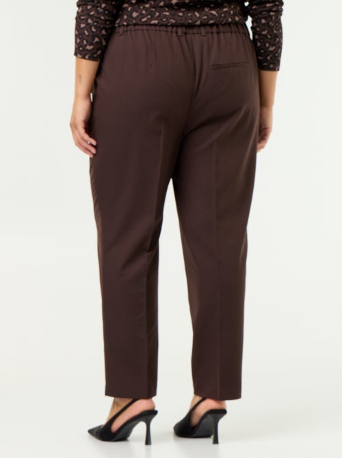 Pantalon pour femme en toile à coupe droite - Kiabi