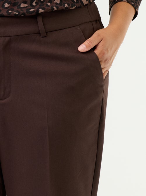 Pantalon pour femme en toile à coupe droite - Kiabi