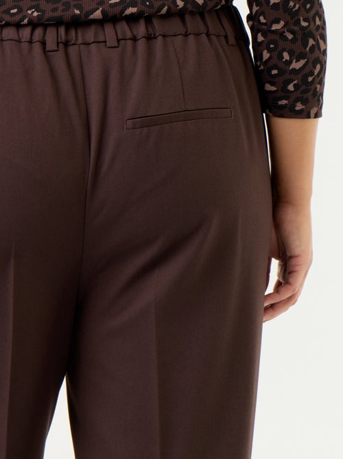Pantalon pour femme en toile à coupe droite - Kiabi