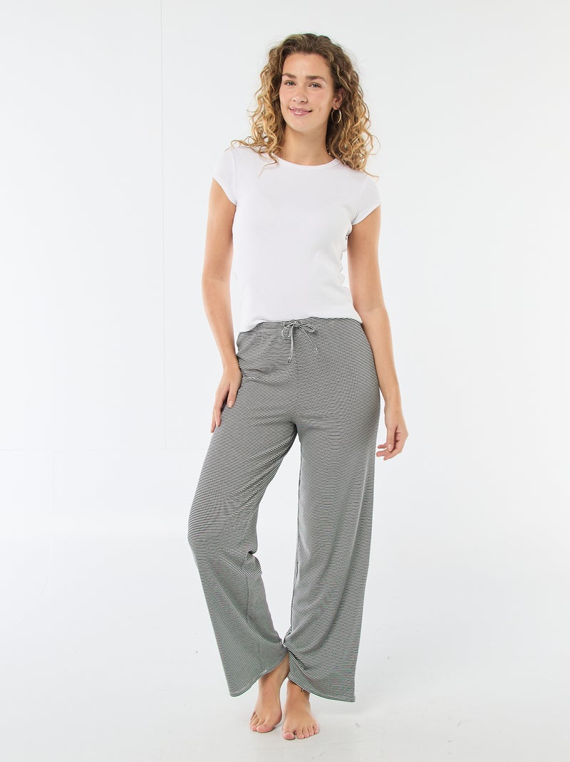 Pantalon pyjama en maille stretch Bleu - Kiabi