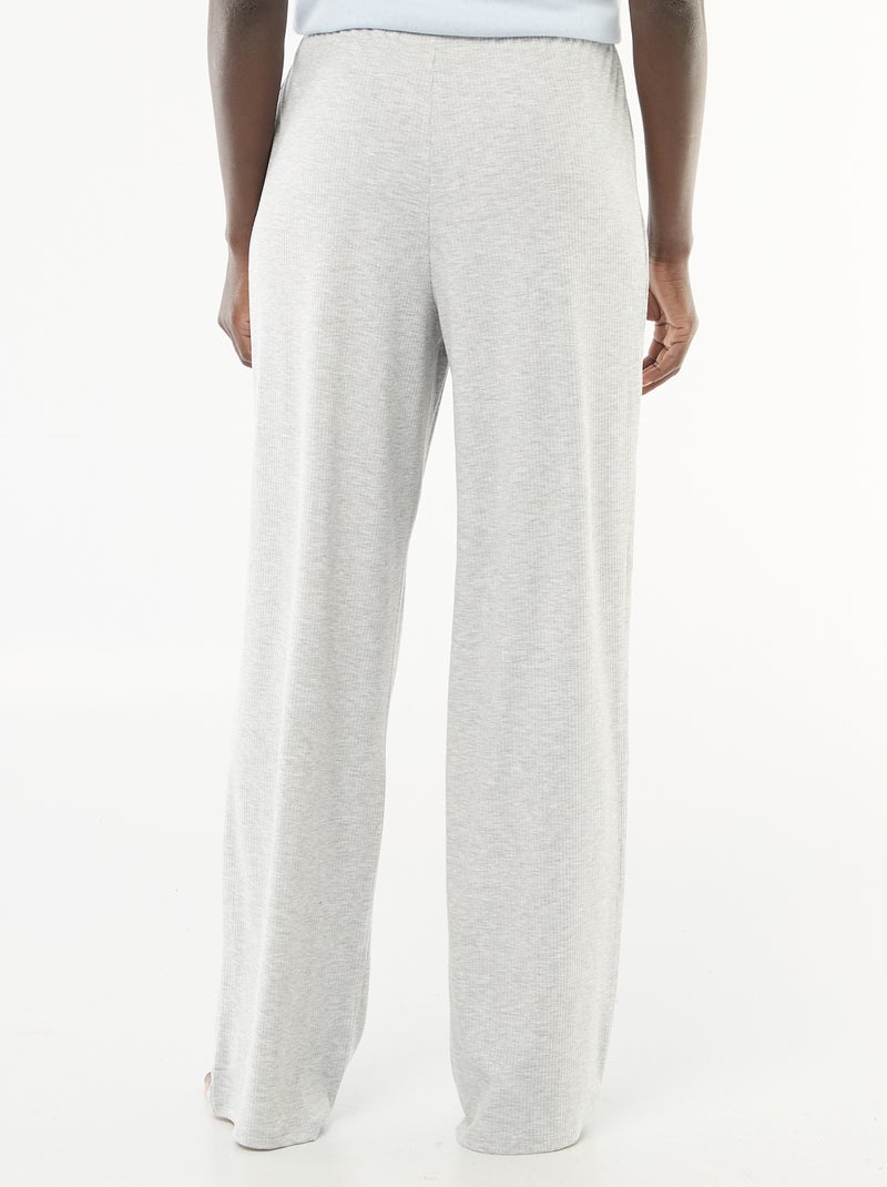 Pantalon pyjama en maille stretch Gris - Kiabi