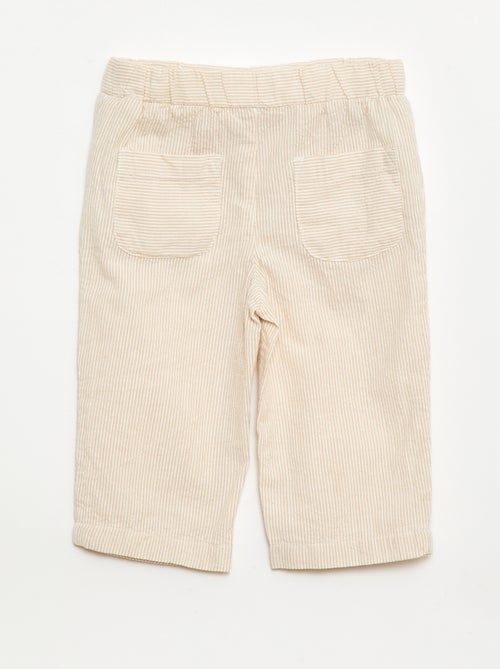 Pantalon rayé en seersucker - Kiabi