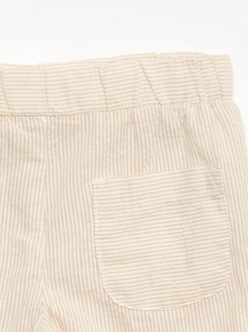 Pantalon rayé en seersucker - Kiabi