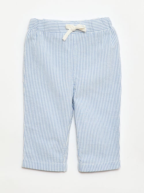 Pantalon rayé en seersucker - Kiabi