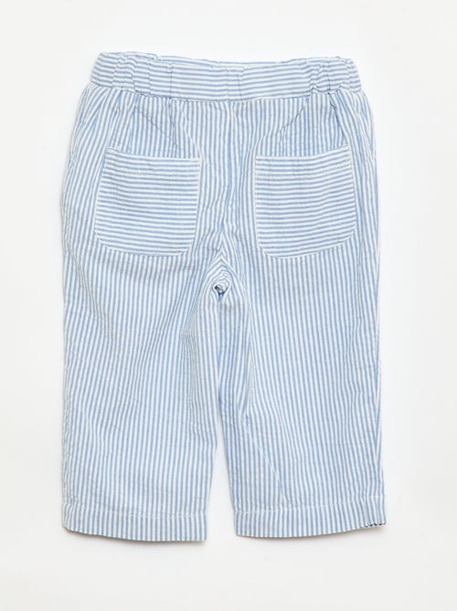 Pantalon rayé en seersucker - Kiabi