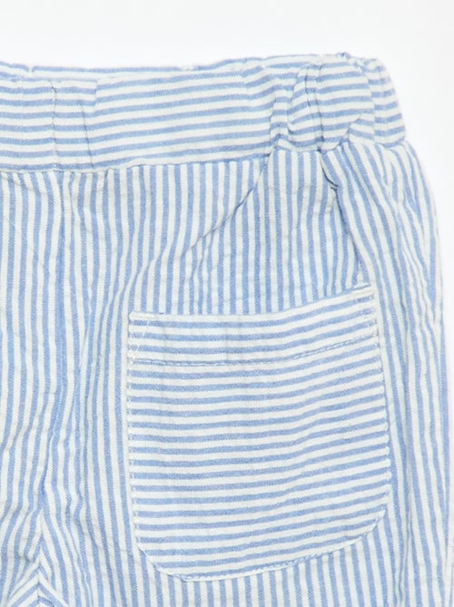 Pantalon rayé en seersucker - Kiabi