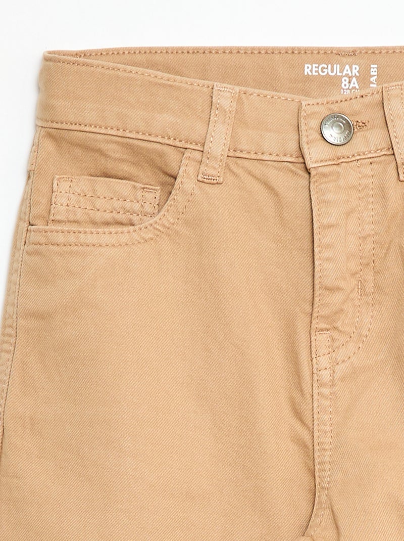 Pantalon regular 5 poches Beige - Kiabi