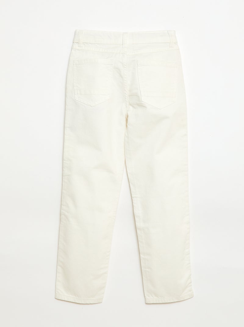 Pantalon regular 5 poches Blanc - Kiabi
