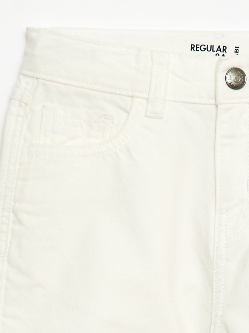 Pantalon regular 5 poches Blanc - Kiabi