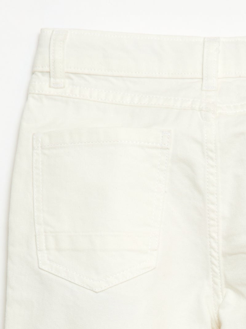 Pantalon regular 5 poches Blanc - Kiabi