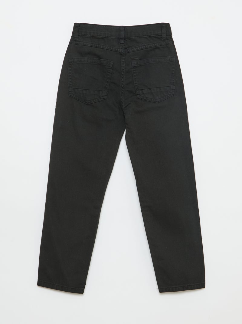Pantalon regular 5 poches Noir - Kiabi