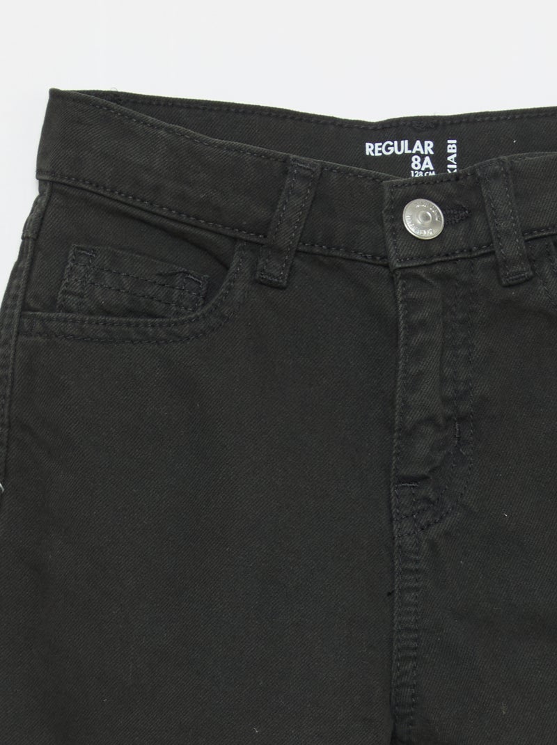 Pantalon regular 5 poches Noir - Kiabi