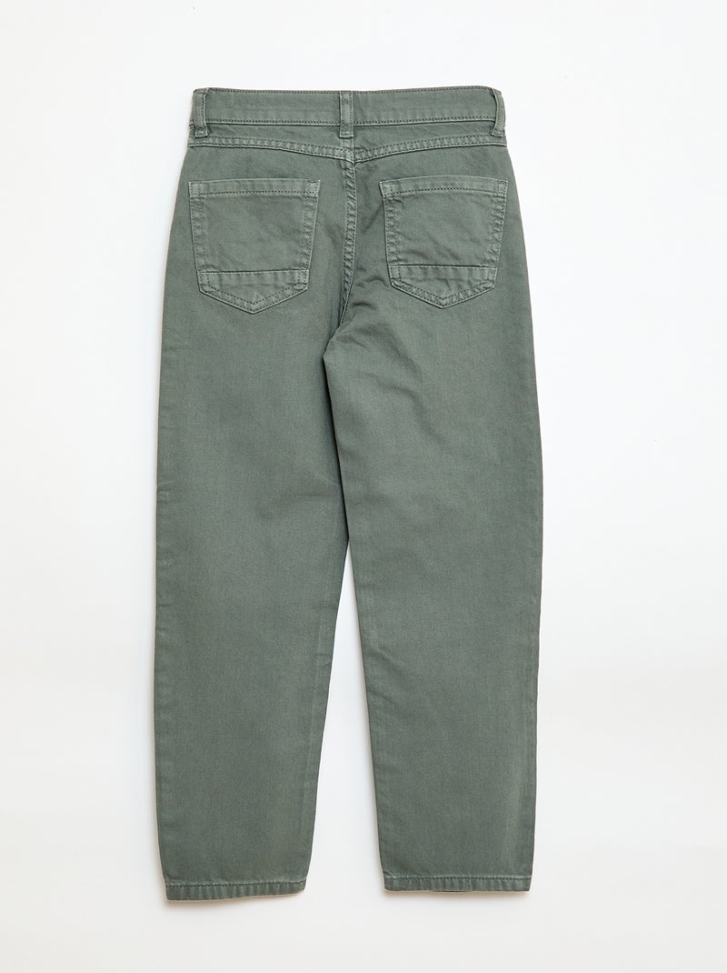 Pantalon regular 5 poches Vert - Kiabi