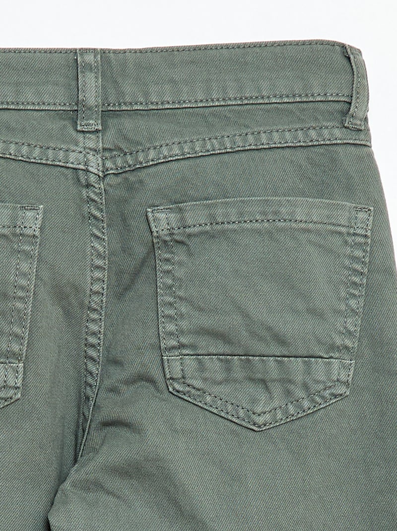 Pantalon regular 5 poches Vert - Kiabi