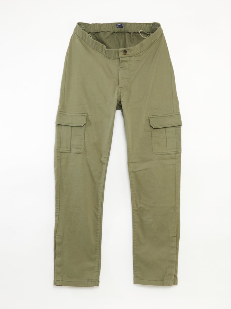 Pantalon regular avec poches à rabat - collection facile à enfiler Vert - Kiabi