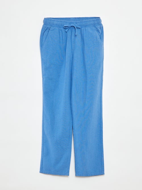 Pantalon regular en lin - Kiabi