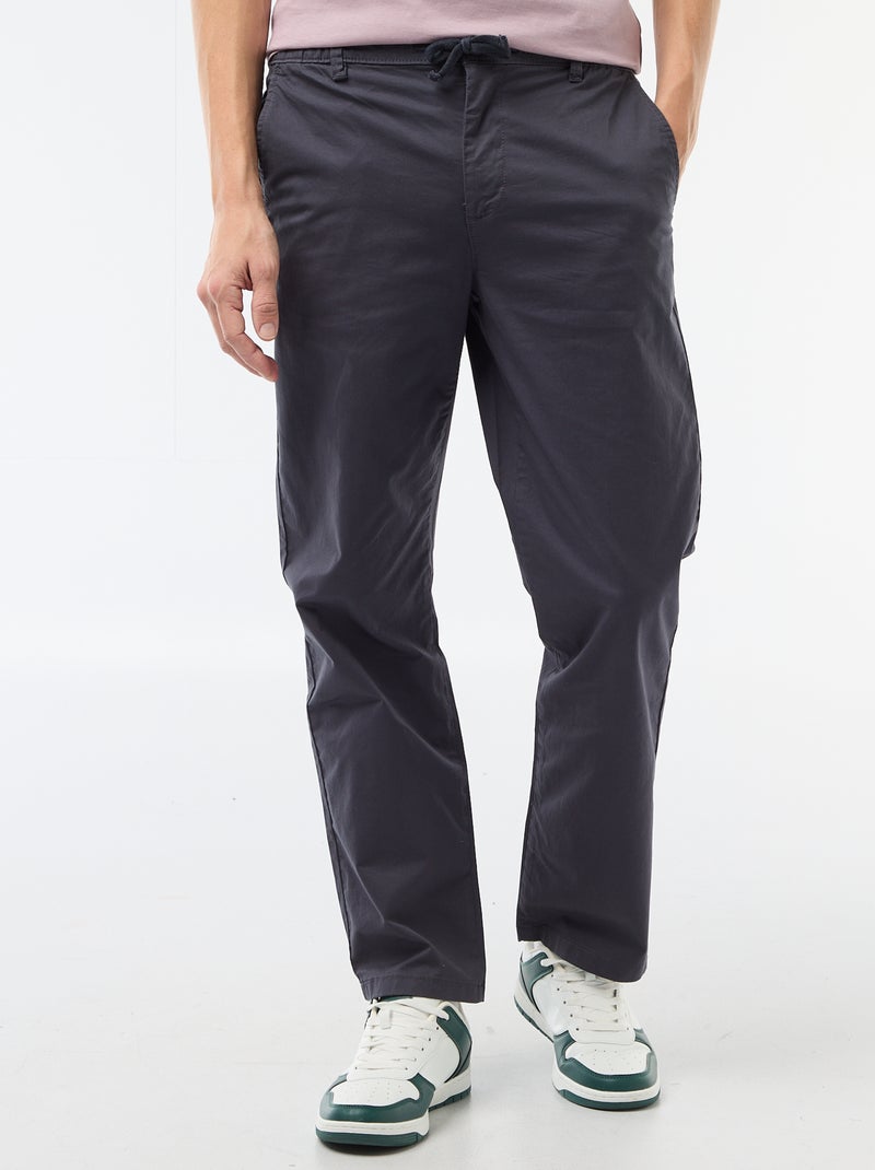 Pantalon regular en twill Bleu - Kiabi