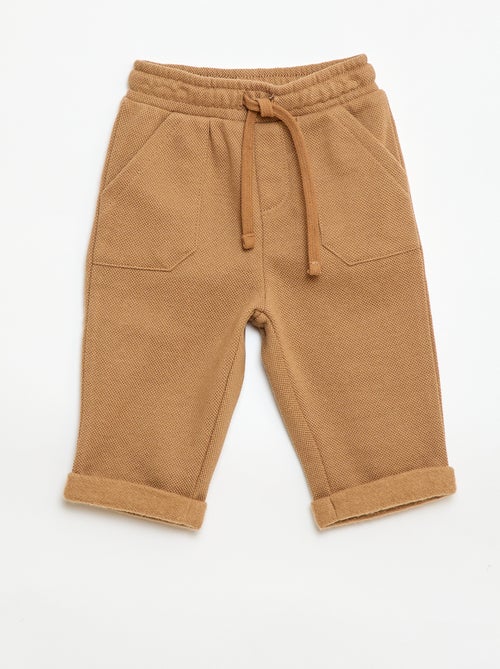 Pantalon relax en maille piquée - Kiabi