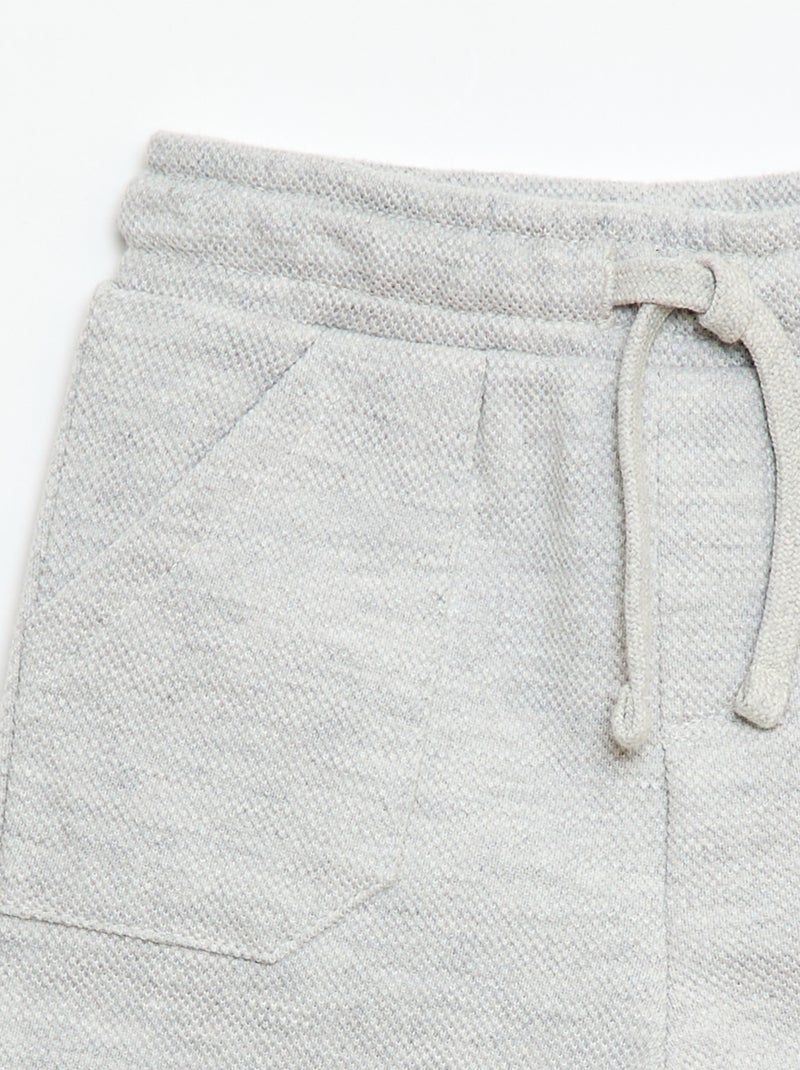 Pantalon relax en maille piquée Gris - Kiabi