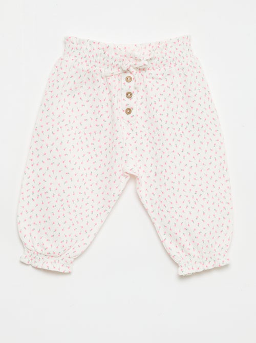 Pantalon Sarouel en jersey de coton - Kiabi