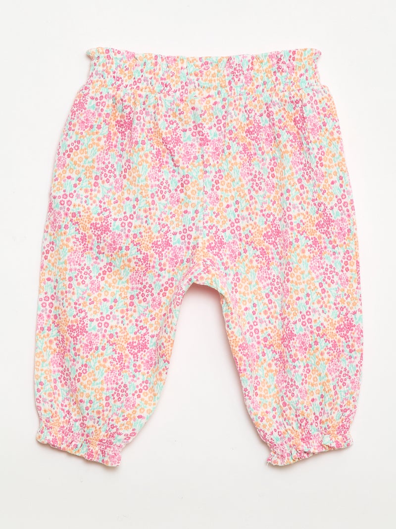 Pantalon Sarouel en jersey de coton Blanc - Kiabi