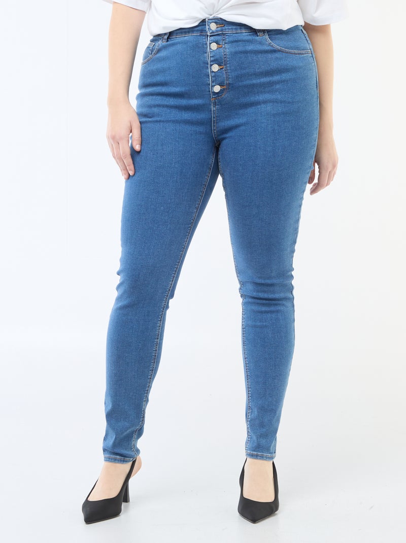 Pantalon skinny à taille très haute - L28 Bleu - Kiabi