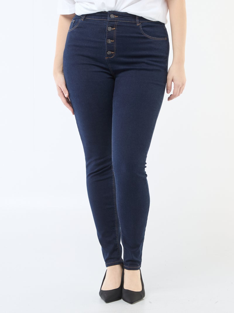 Pantalon skinny à taille très haute - L28 Bleu - Kiabi