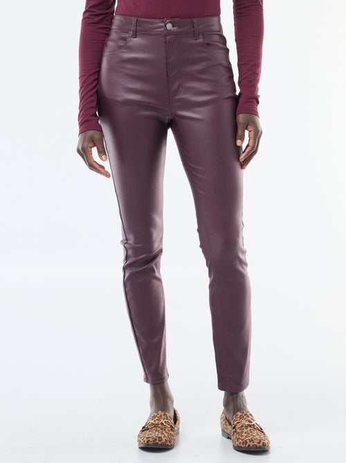 Pantalon skinny coated uni - Kiabi