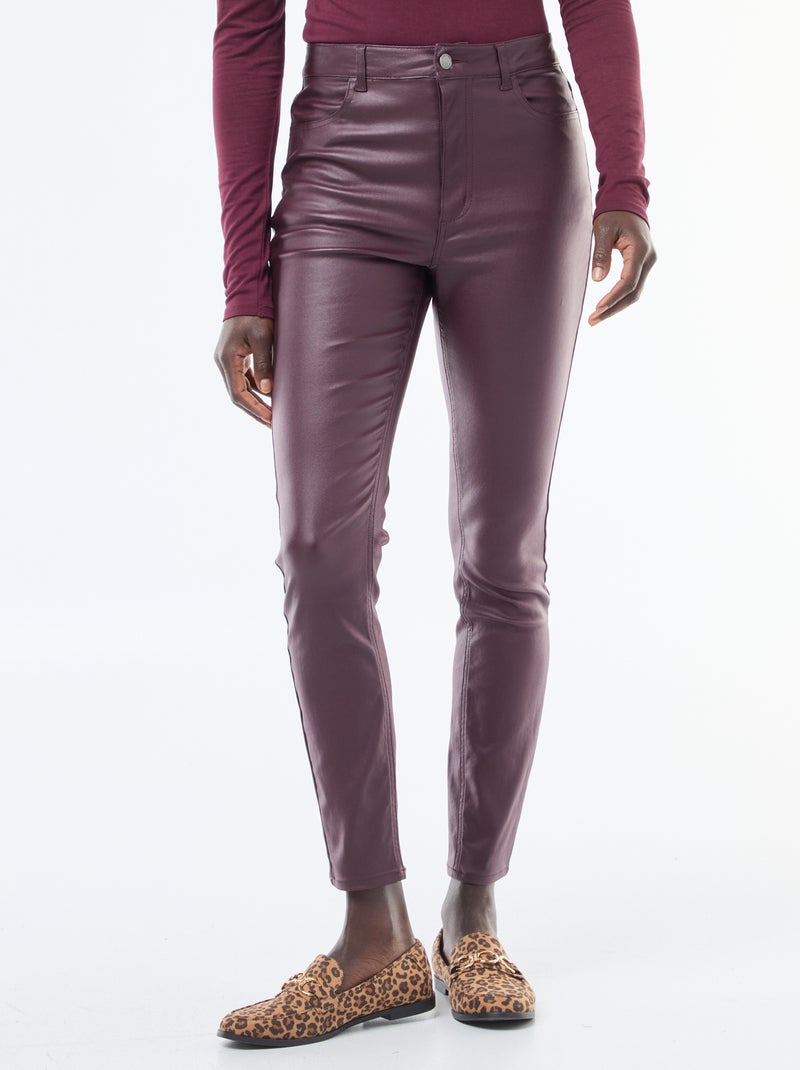 Pantalon skinny coated uni Violet - Kiabi