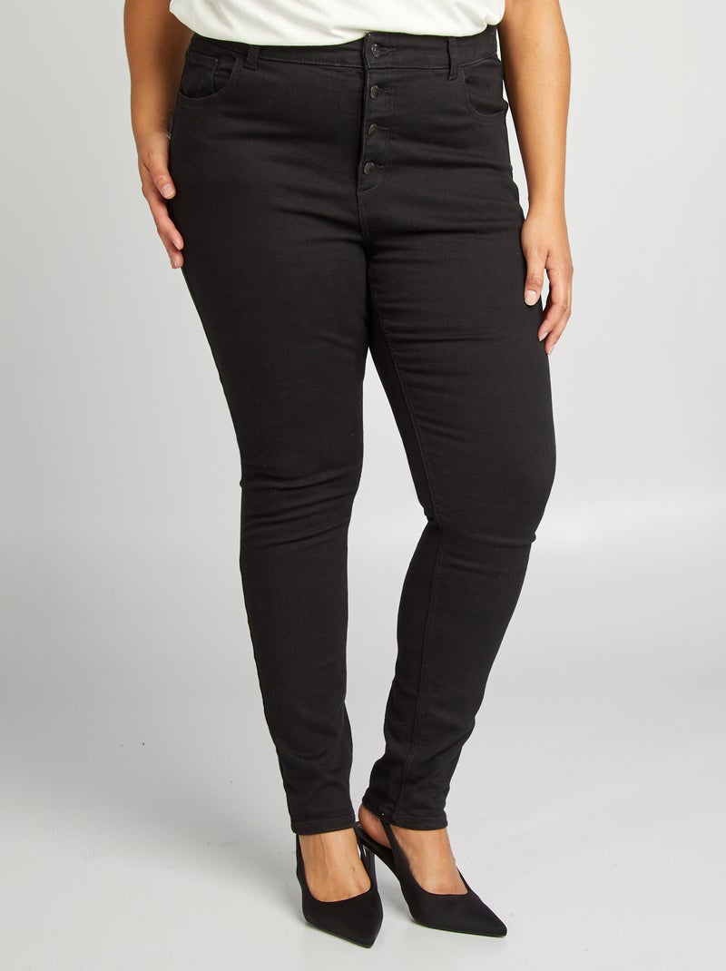 Pantalon skinny stretch - 5 poches - L30 Noir - Kiabi