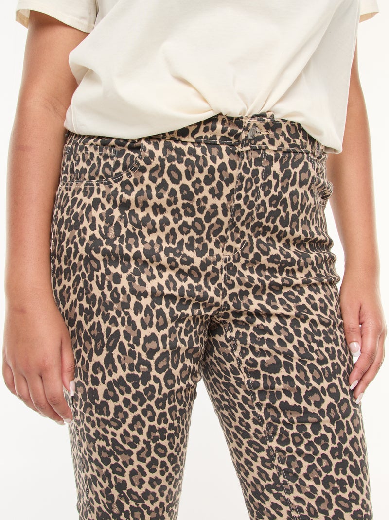 Pantalon skinny taille haute Beige - Kiabi