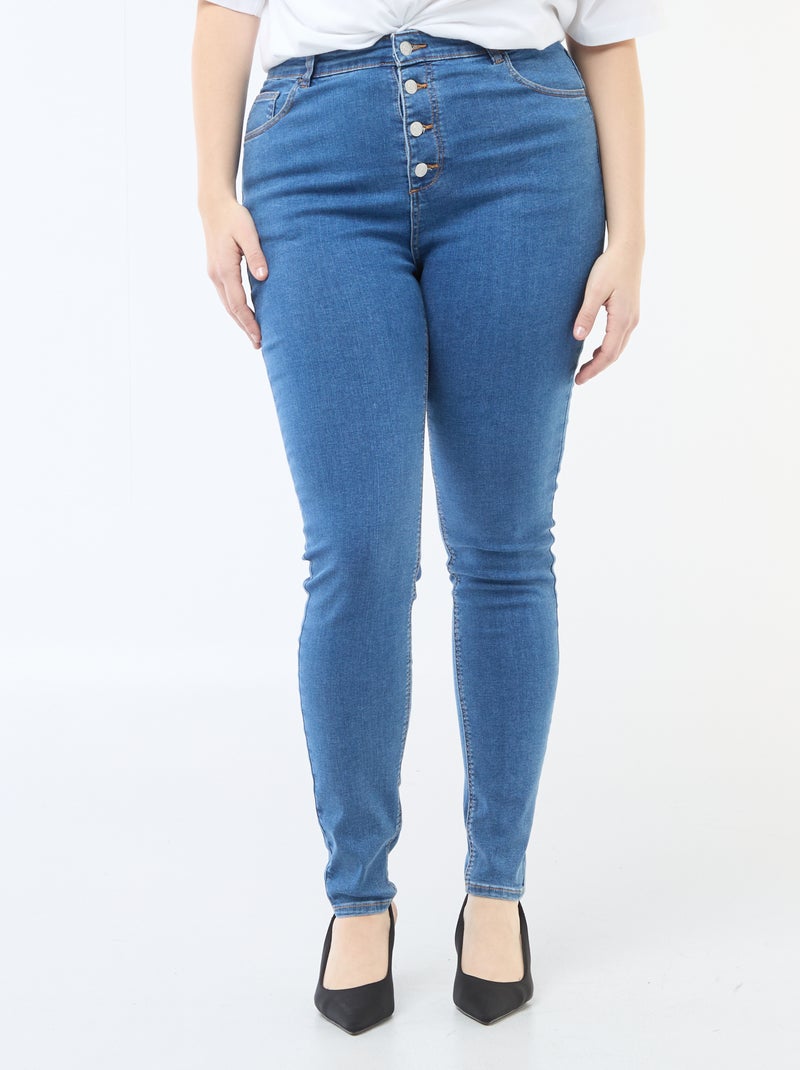 Pantalon skinny taille très haute - L30 Bleu - Kiabi