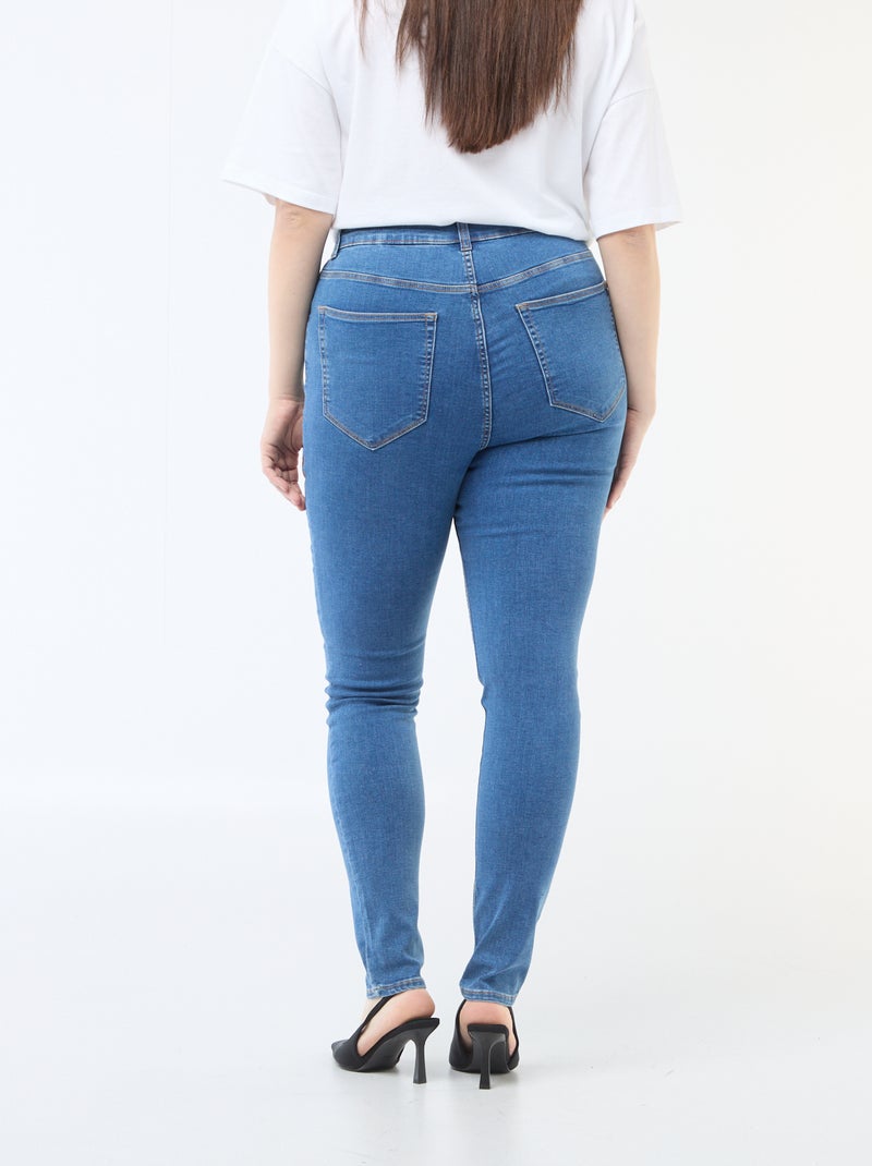 Pantalon skinny taille très haute - L30 Bleu - Kiabi