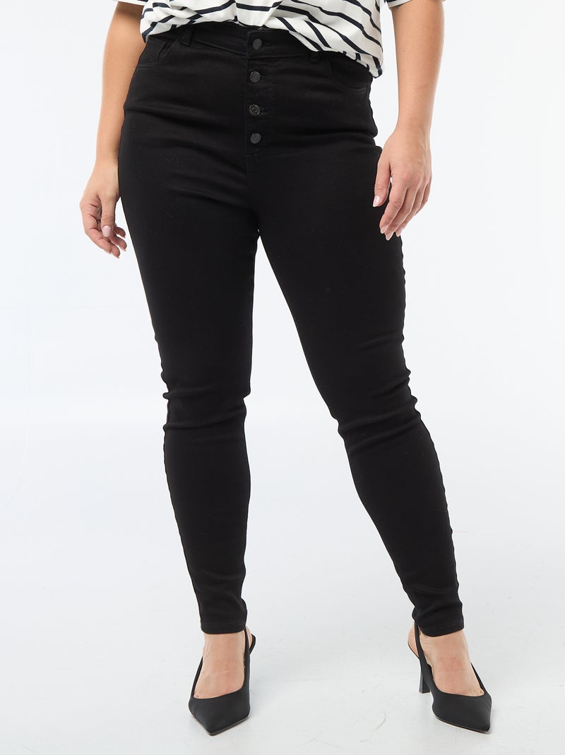 Pantalon skinny taille très haute - L30 Noir - Kiabi