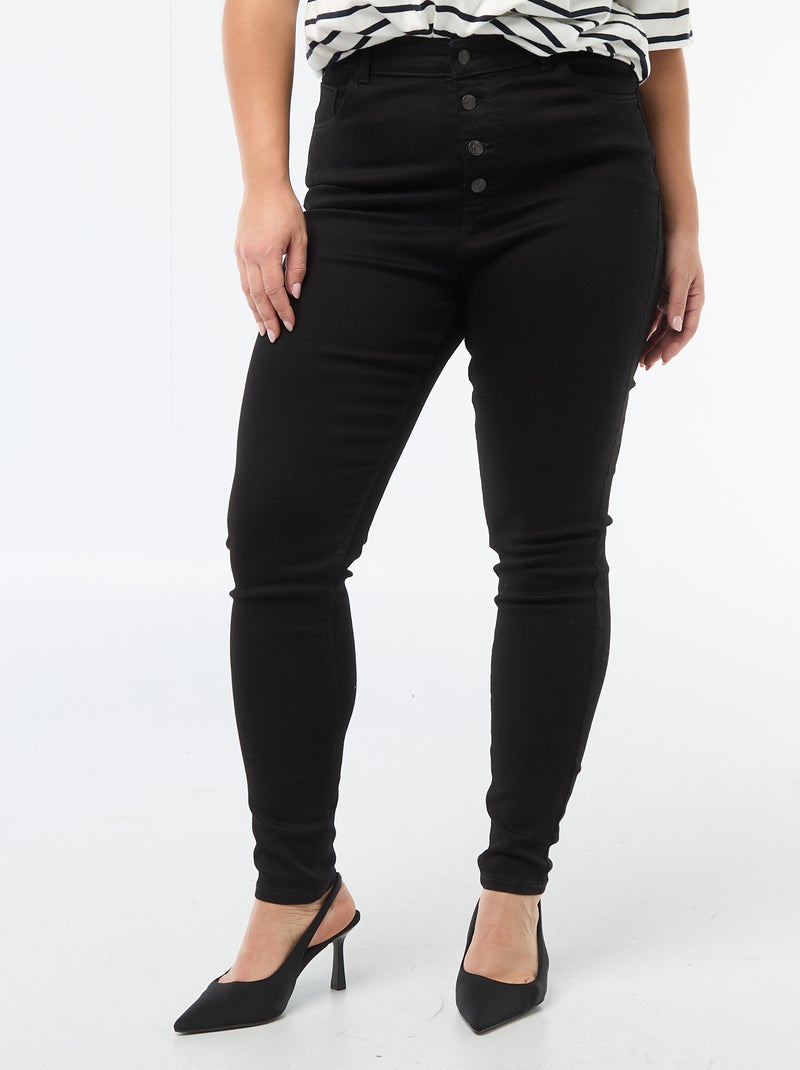 Pantalon skinny taille très haute - L30 Noir - Kiabi