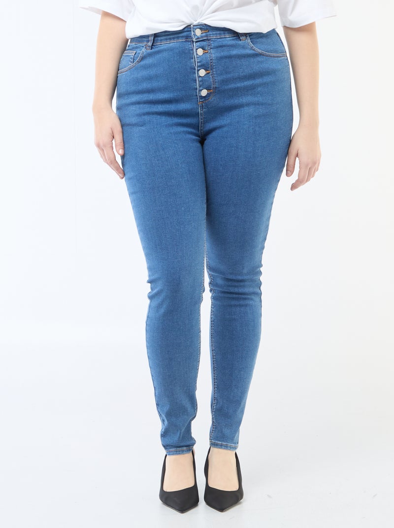 Pantalon skinny taille très haute - L32 Bleu - Kiabi