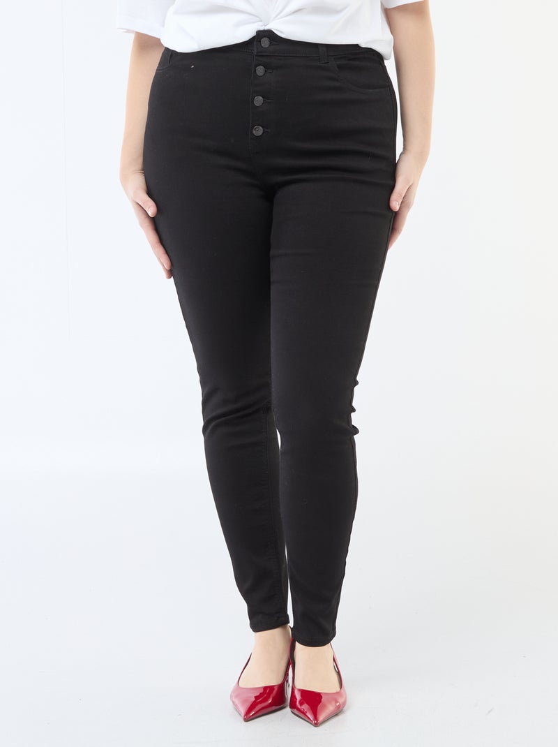Pantalon skinny taille très haute - L32 Noir - Kiabi