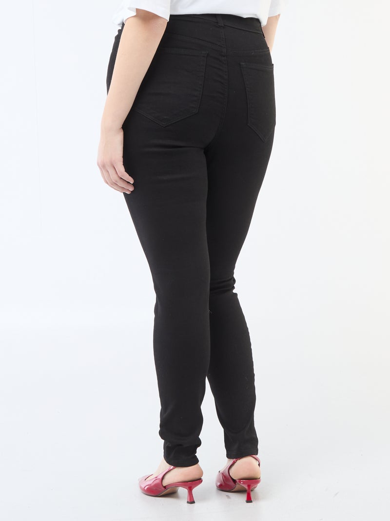 Pantalon skinny taille très haute - L32 Noir - Kiabi