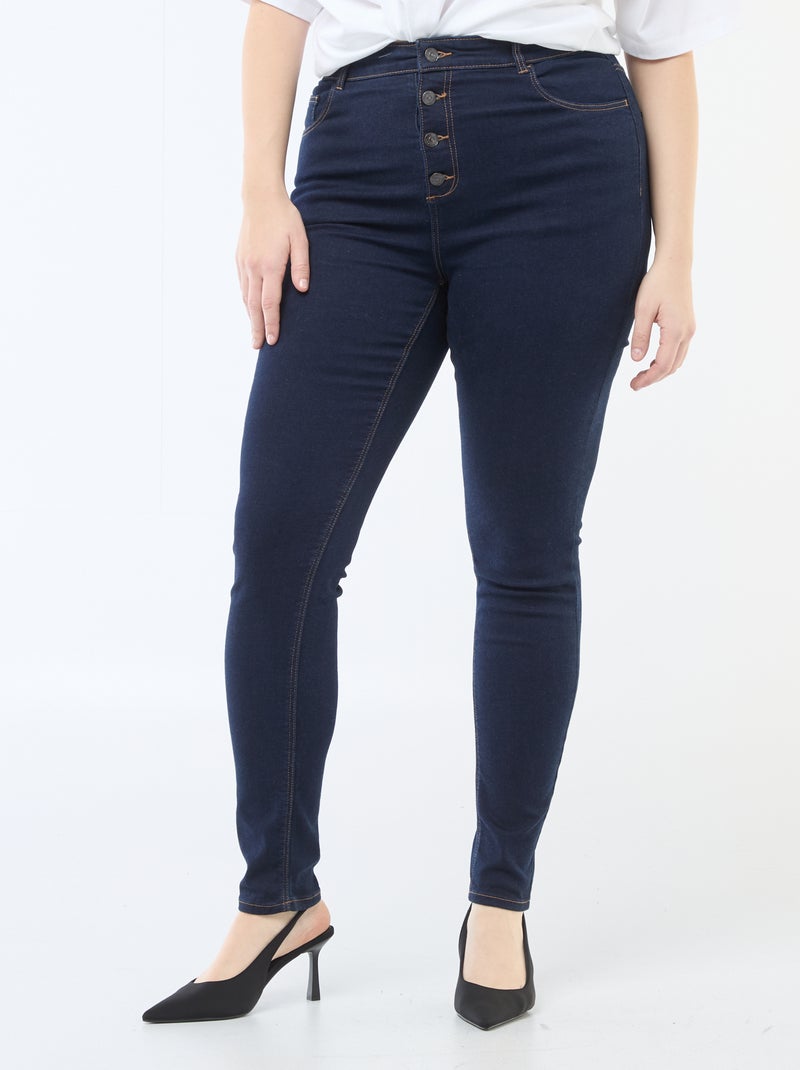 Pantalon skinny taille très haute - L34 Bleu - Kiabi
