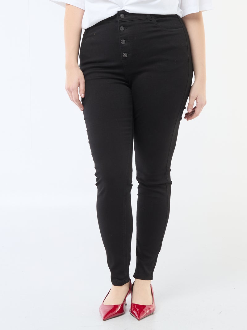 Pantalon skinny taille très haute - L34 Noir - Kiabi