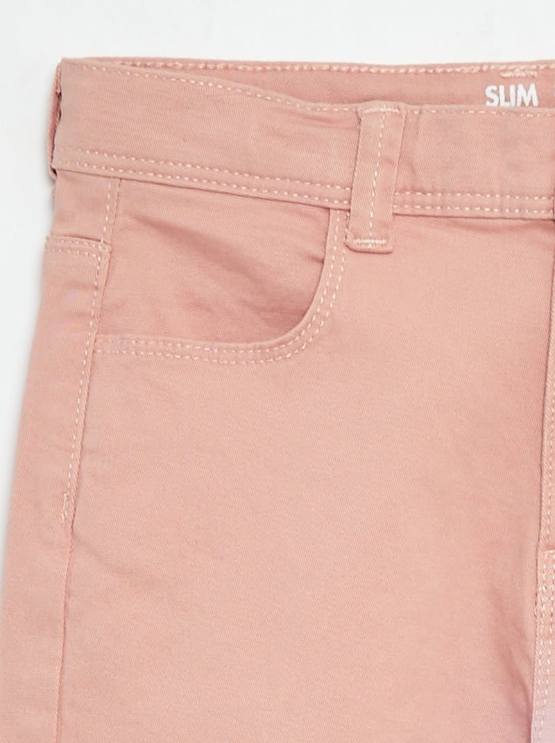 Pantalon slim - coupe ajustée 4 poches Rose - Kiabi