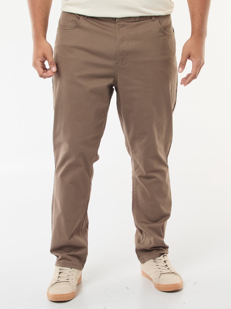 Pantalon slim - L32 Marron - Kiabi