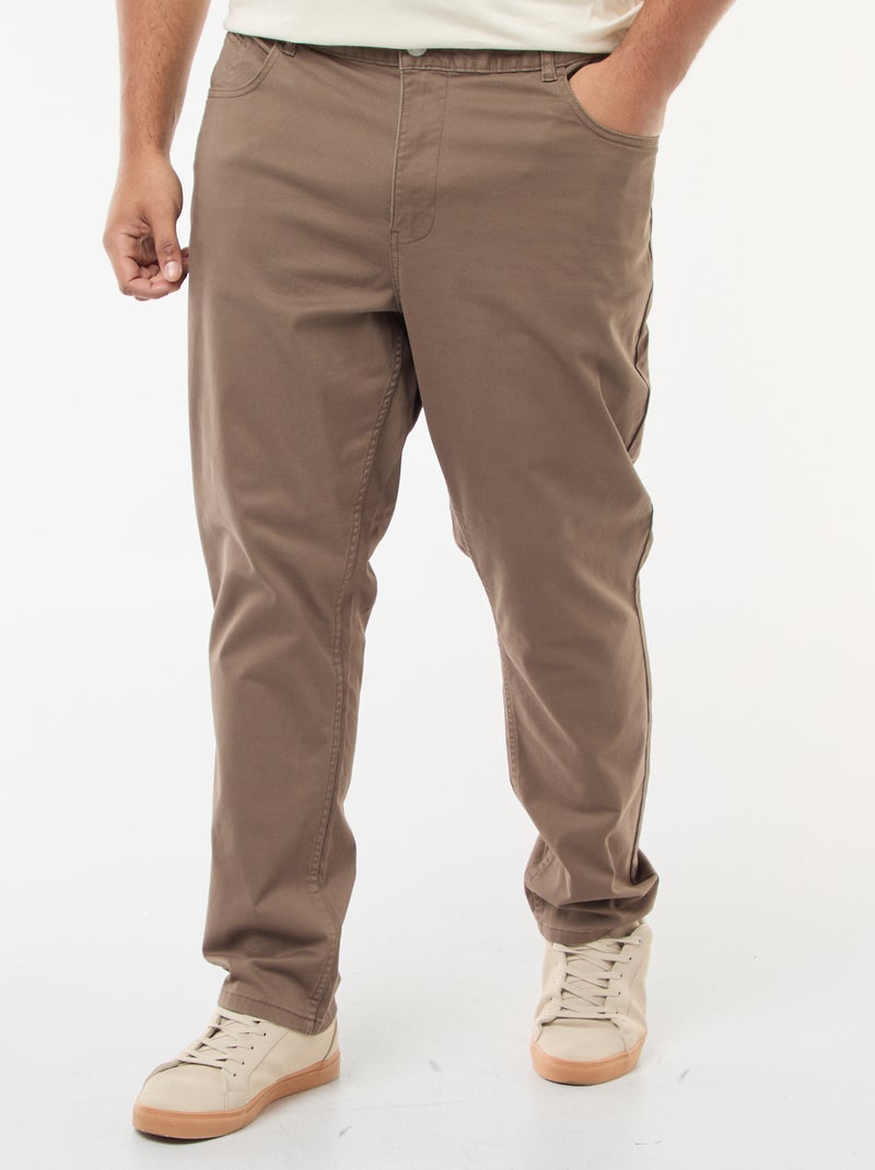 Pantalon slim - L32 Marron - Kiabi
