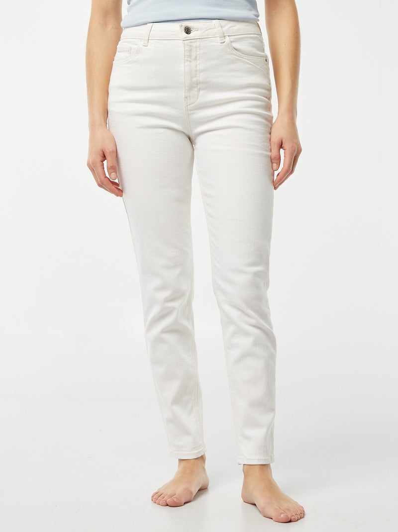 Pantalon slim en denim - L30 Blanc - Kiabi
