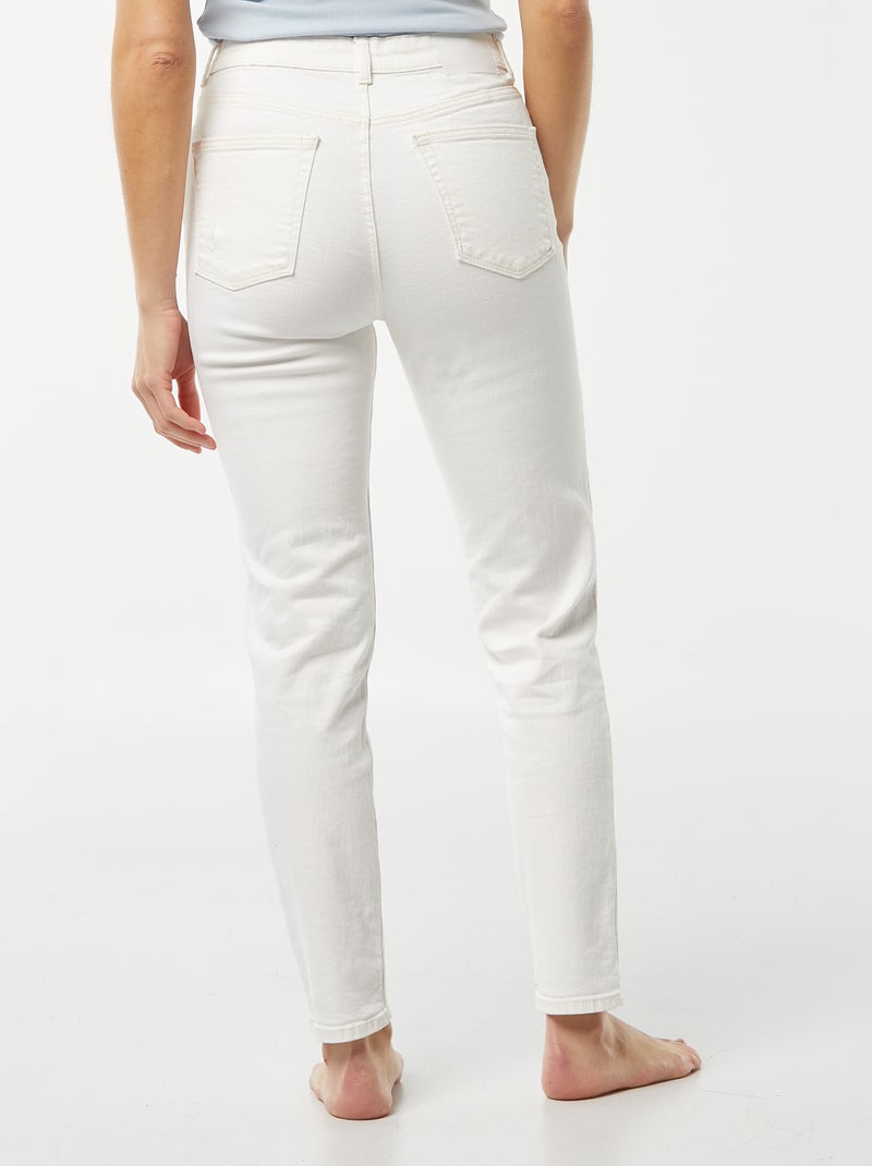Pantalon slim en denim - L30 Blanc - Kiabi