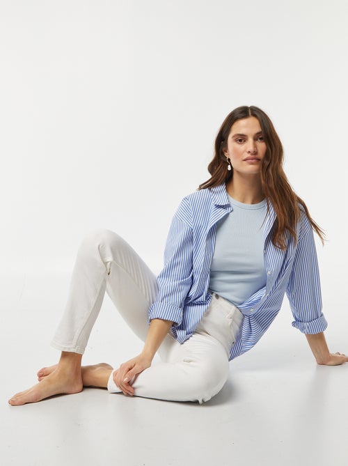 Pantalon slim en denim - L30 - Kiabi